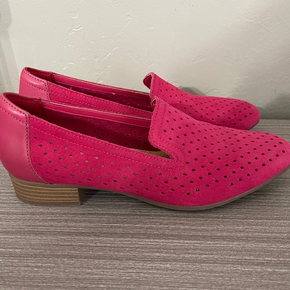 Clarks Women's Juliet Hayes Loafer Flat Pink Size 7.5 Medium